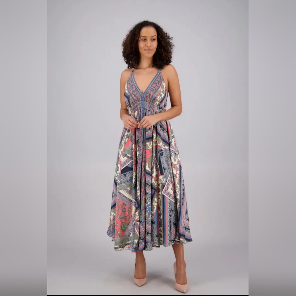 Elegant Multicolor Maxi Dress